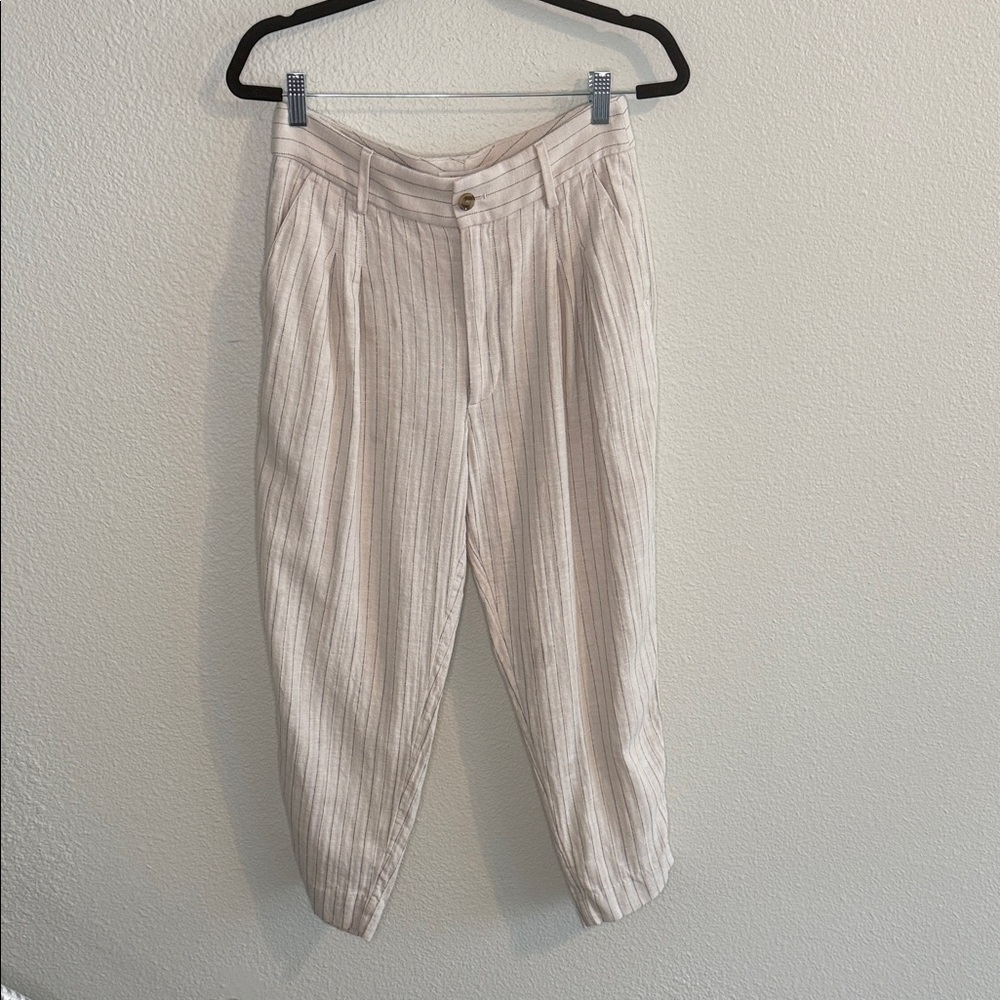 Linen blend cropped pant - Picture 2 of 5